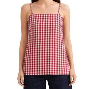 Zara Pink & White Checkered Camisole Costal Cowgirl Cottage Core Western Summer